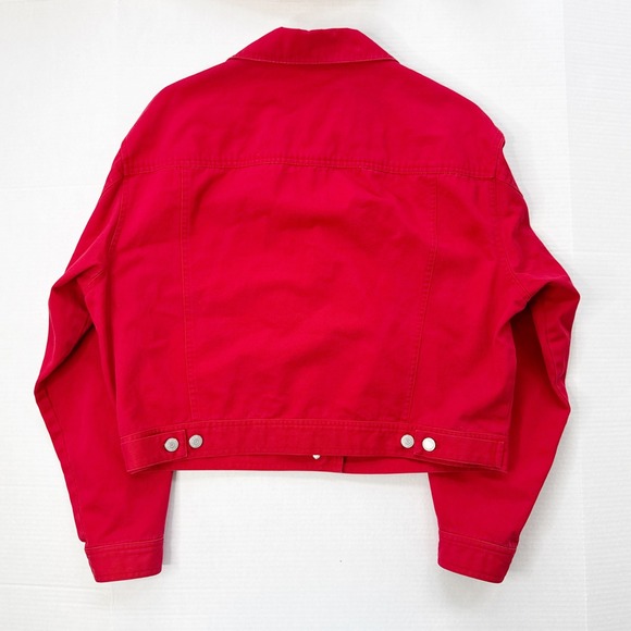 Ralph Lauren Vintage Y2K Cropped Denim Jacket Women's Size L Red - Picture 2 of 7